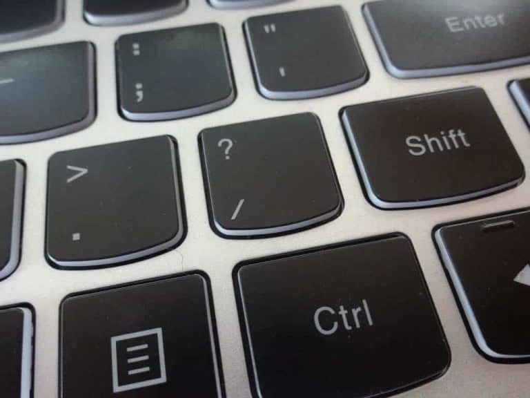 Close-up of laptop keyboard keys.
