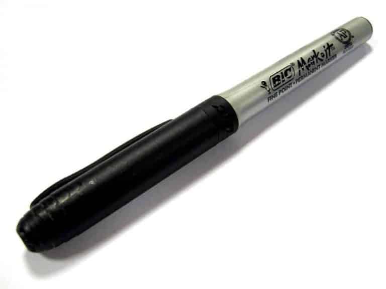 Black fine point permanent marker pen