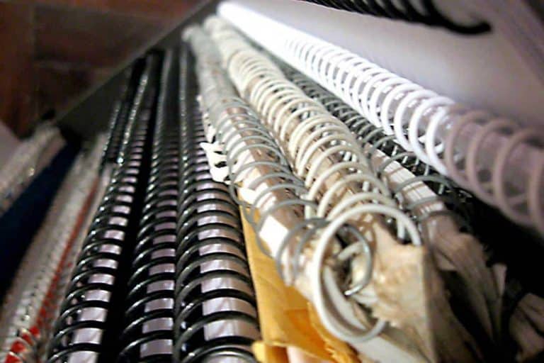 Close-up of spiral bound notebooks